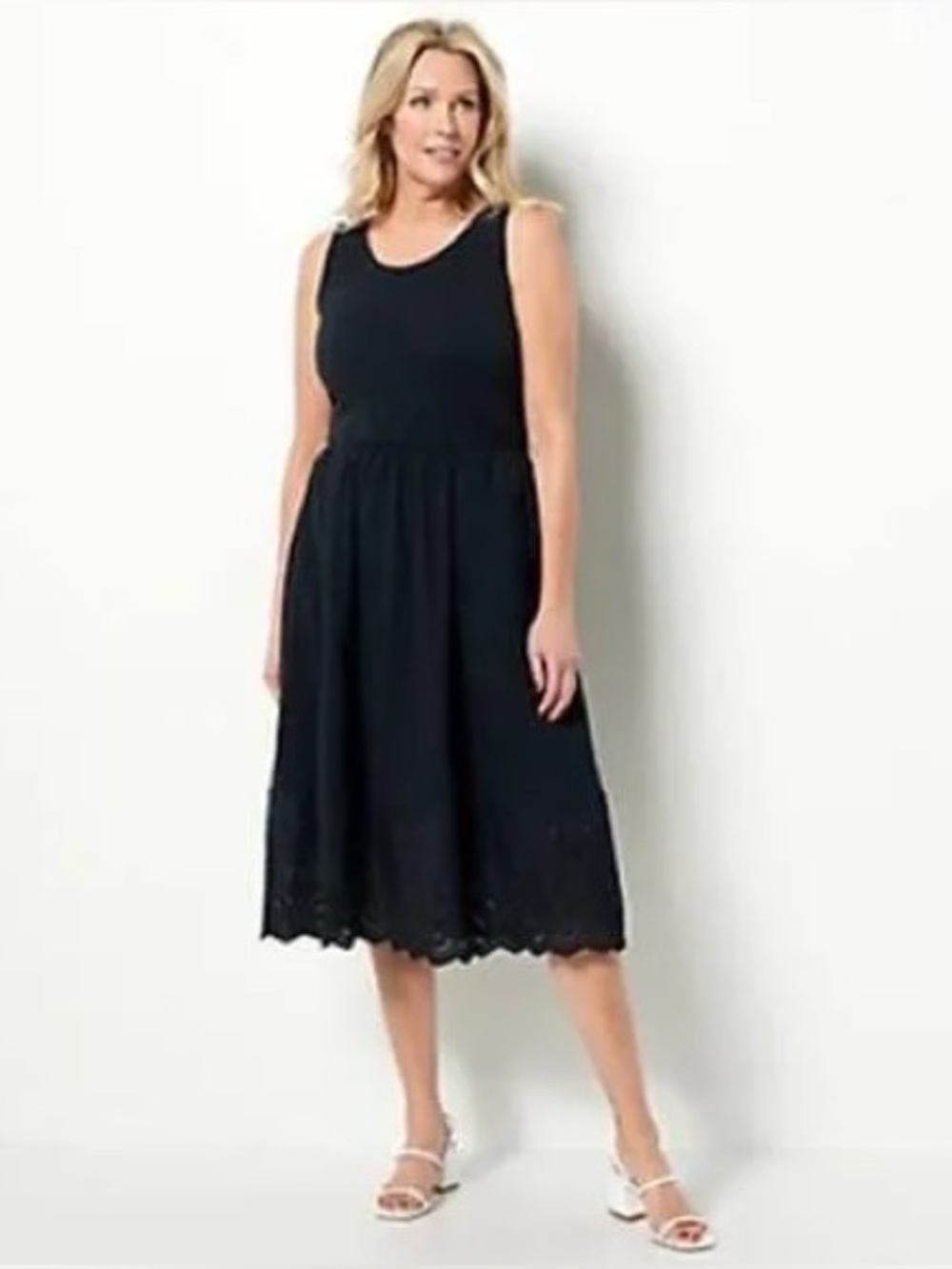 J Jason Wu Knit Midi Dress with Eyelet Detail